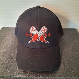 CM Punk Mesh Snapback Hat Black Adjustable Cross Fists Lighting Bolt